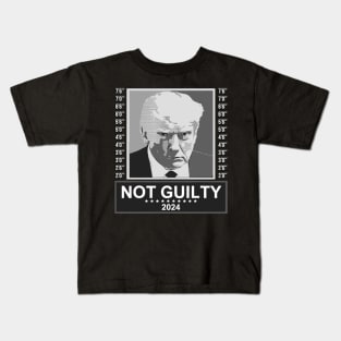 Not Guilty Supporter Wanted Trump For President MugShot Kids T-Shirt